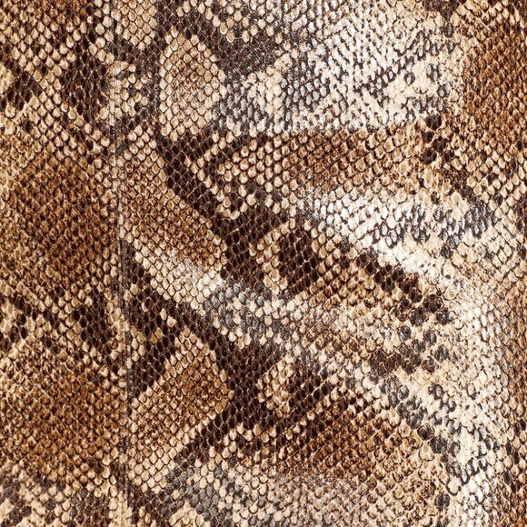 NWOT LULUS - WILD CARD TAN SNAKE PRINT VEGAN LEATHER MINI SKIRT - Picture 9 of 9